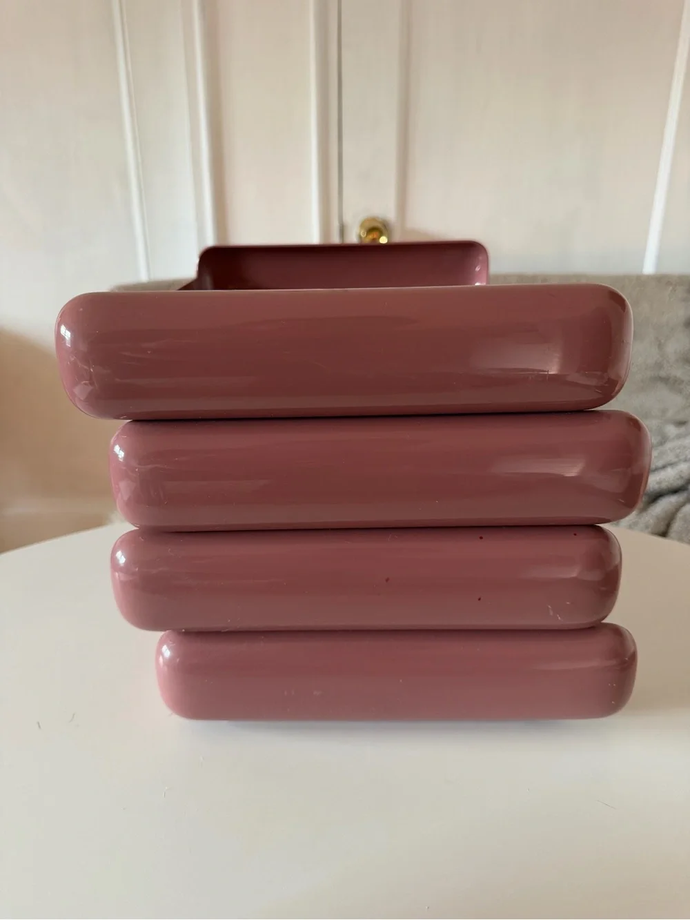 Vintage 80s MCM Eldon Office Products Stacked 4-Tier Tray Desk Organizer Pink